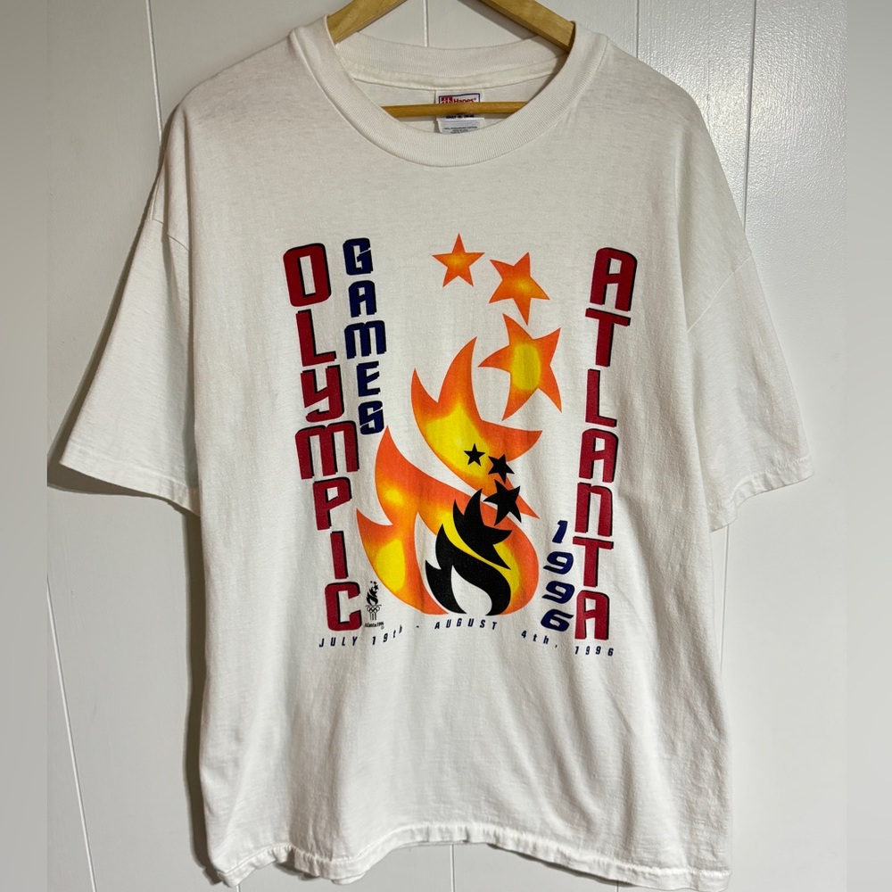 Vintage Olympics T-Shirt Atlanta 1996 Large Graphic Single Stitch USA 90s